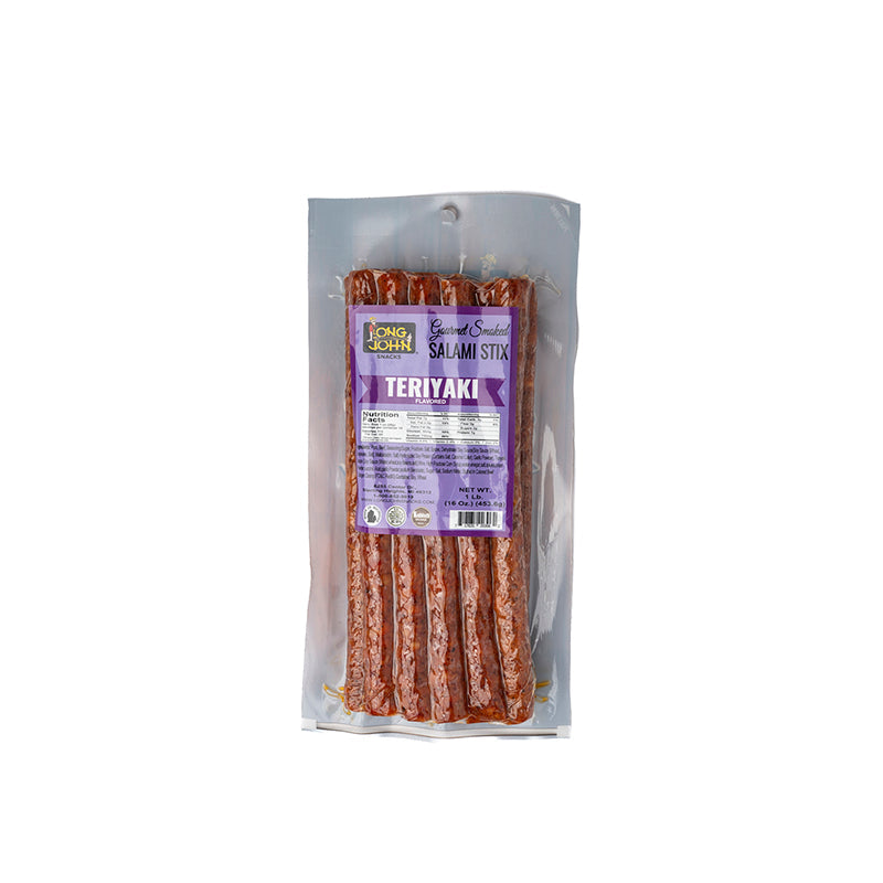 Long John Teriyaki Salami Stix 16 oz Pack