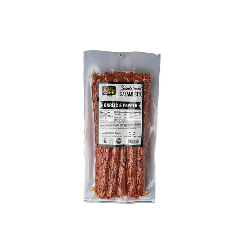 Long John Garlic & Pepper Stix 16 Oz Pack