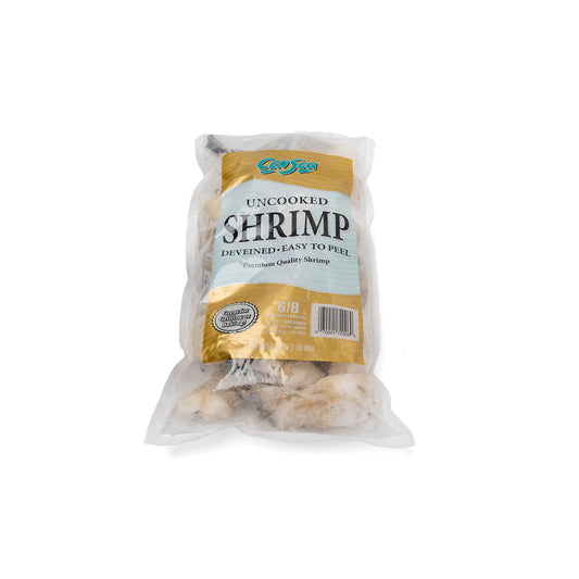 Shrimp 2 LB Bag Censea Brand (6-8 Count Uncooked Shrimp Deveined Easy To Peel)